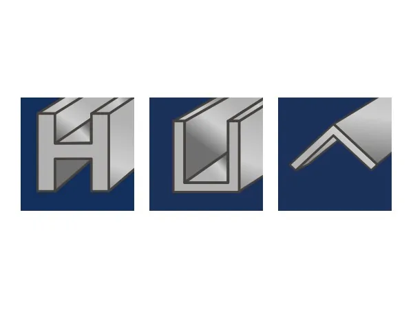 ARNTZ-Piktogramme: Stahlträger Standard, Stahl-U-Profil, Stahl-Winkelprofil