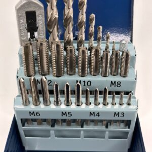 29-tlg. Handgewindebohrer-Satz HSS-G M3-M12 | inkl. Kernlochbohrer & Stahlbox