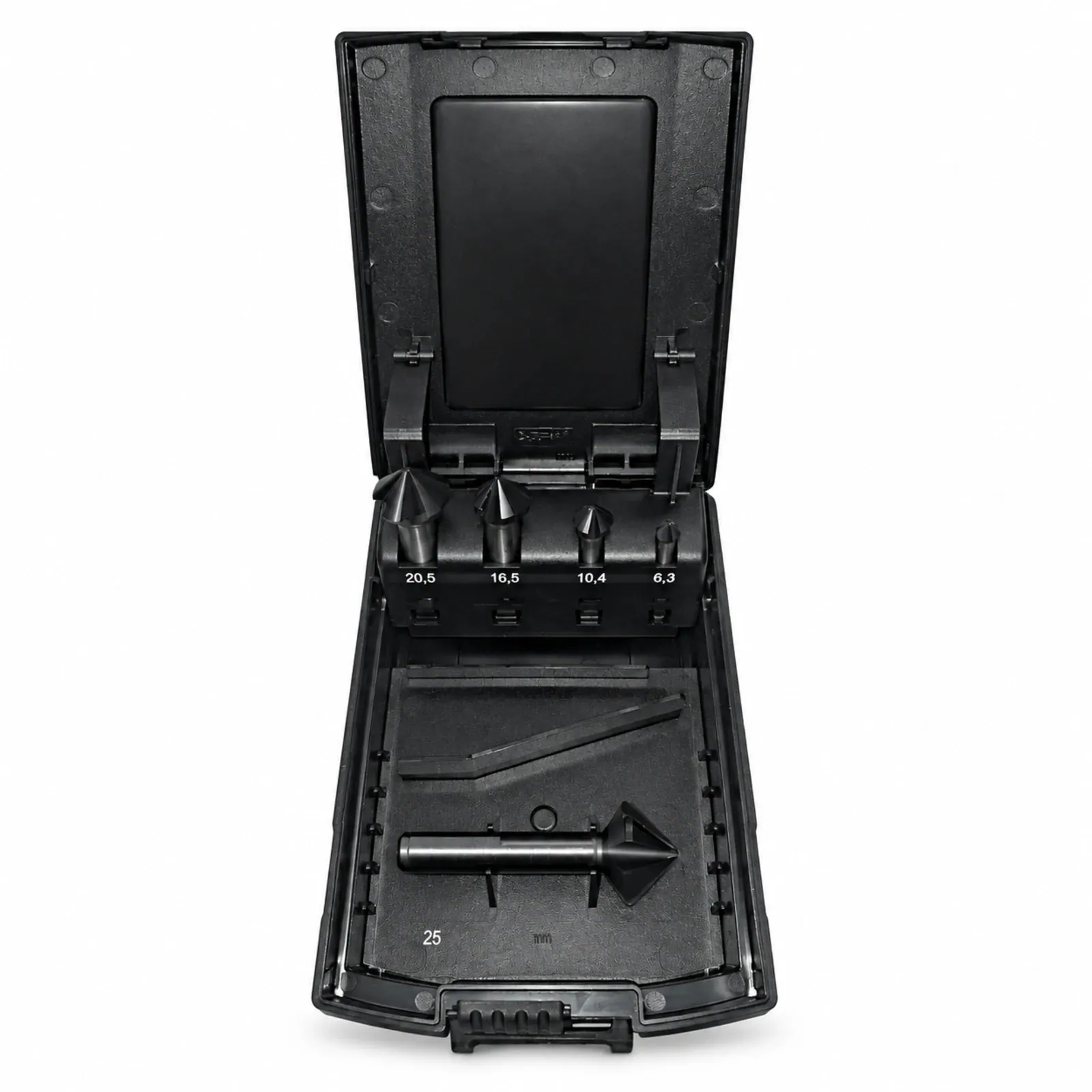 Kegelsenker-Set Fünfschneider HSS-Co5 – 5-/6-teilig DIN 335, 90° Senkwinkel für Edelstahl & Stahl Ø 6,3–25 mm – Bild 3