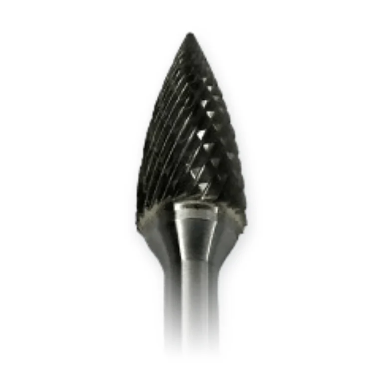 Hartmetall-Frässtift Form G Spitzbogen (SPG) Ø 12 × 25 mm, Schaft 6 mm, Kreuzverzahnung