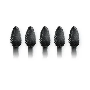 Hartmetall-Frässtift Form F Rundbogen (RBF) Ø 12 × 25 mm, Schaft 6 mm, Kreuzverzahnung – 5er-Pack