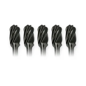 Hartmetall-Frässtift Form C Walzenrund (WRC) Ø 12 × 25 mm, Schaft 6 mm, ALU-Verzahnung – 5er-Pack