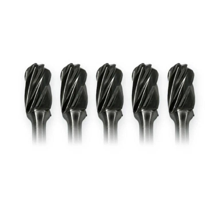 Hartmetall-Frässtift Form C Walzenrund (WRC) Ø 12 × 25 mm, Schaft 6 mm, ALU-Verzahnung – 5er-Pack
