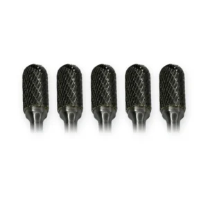Hartmetall-Frässtift Form C Walzenrund (WRC) Ø 12 × 25 mm, Schaft 6 mm, Kreuzverzahnung – 5er-Pack