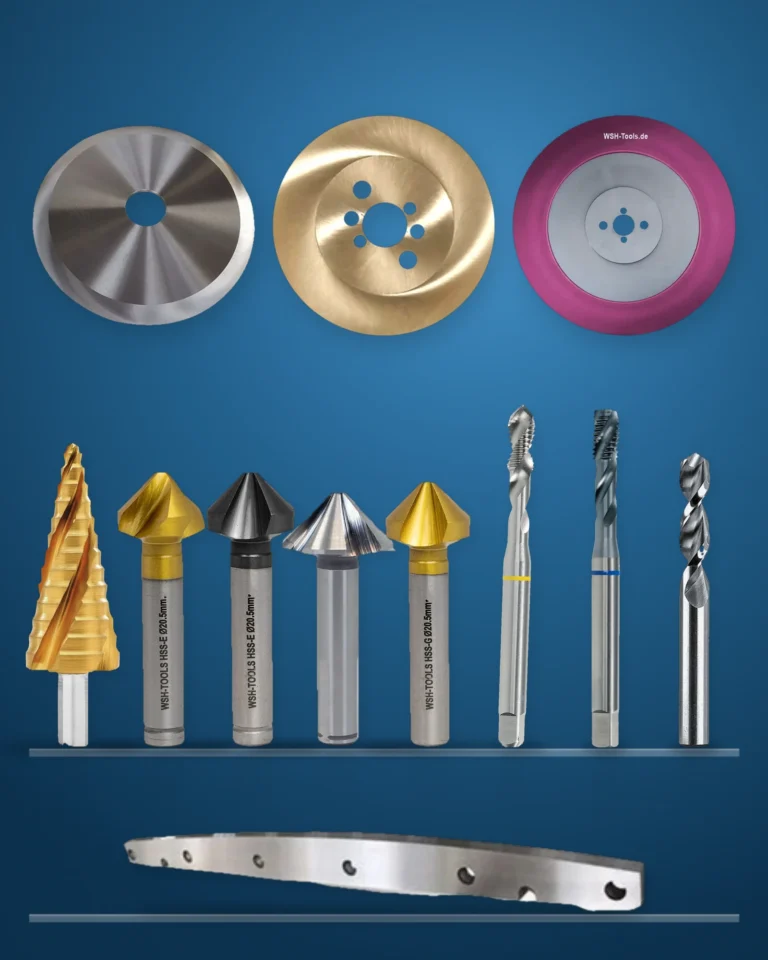 Maschinenmesser, Metallkreissägeblätter, Kegelsenker, Gewindebohrer und Bohrer von WSH-Tools.de