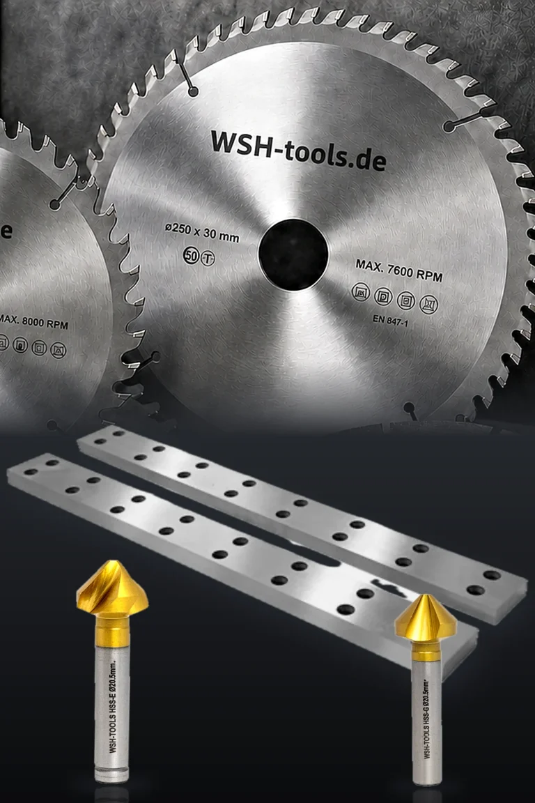 Maschinenmesser, HM-Kreissägeblätter und TiN-beschichtete Kegelsenker von WSH-Tools.de