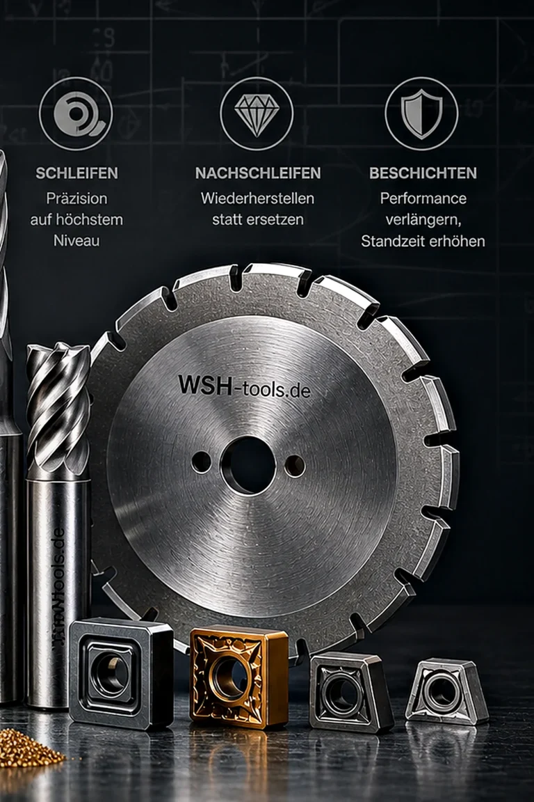 Schleifen, Nachschleifen und Beschichten von Zerspanungswerkzeugen und Kreissägeblättern bei WSH-Tools.de