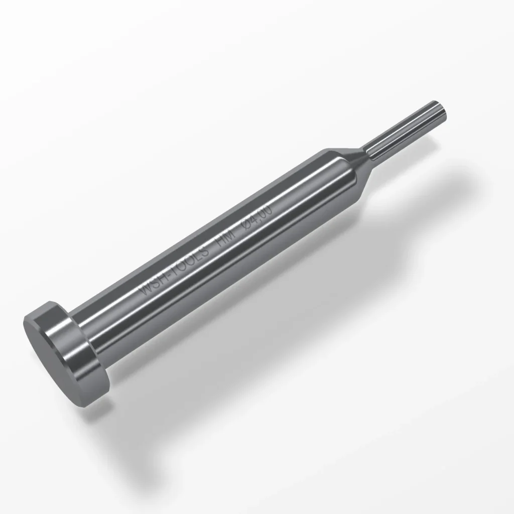 Carbide piercing punch with cylindrical head (computer rendering)